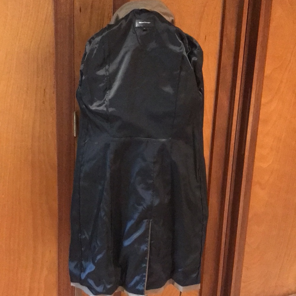 Mackage Estela Trench Coat Tan Leather Trim S EUC - Picture 13 of 15